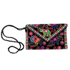 🐘 Made in India🐘/Stunning embroidered bag/ Elephant & floral detail/ Colourful